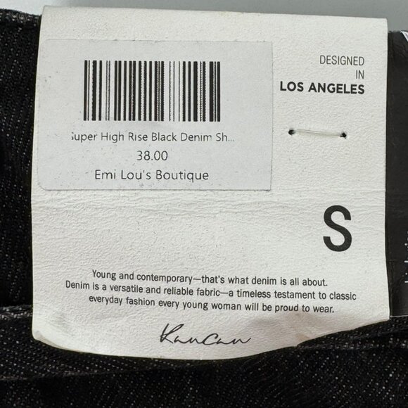 KanCan Black High Rise Distressed Denim Shorts Womens Size S - Picture 4 of 10